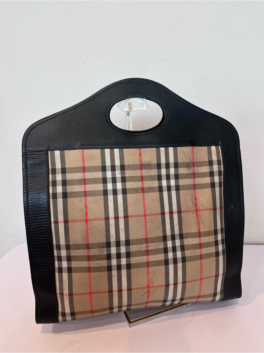 BURBERRY VINTAGE UNISEX TOP HANDLE CHECK BAG